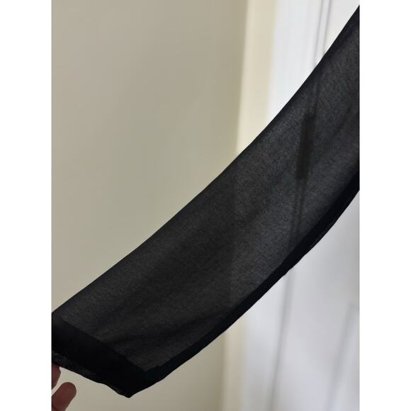 John Galt Sheer Black Button Up Long Sleeve Top O/S Whimsigoth Dark Romantic - Picture 4 of 8